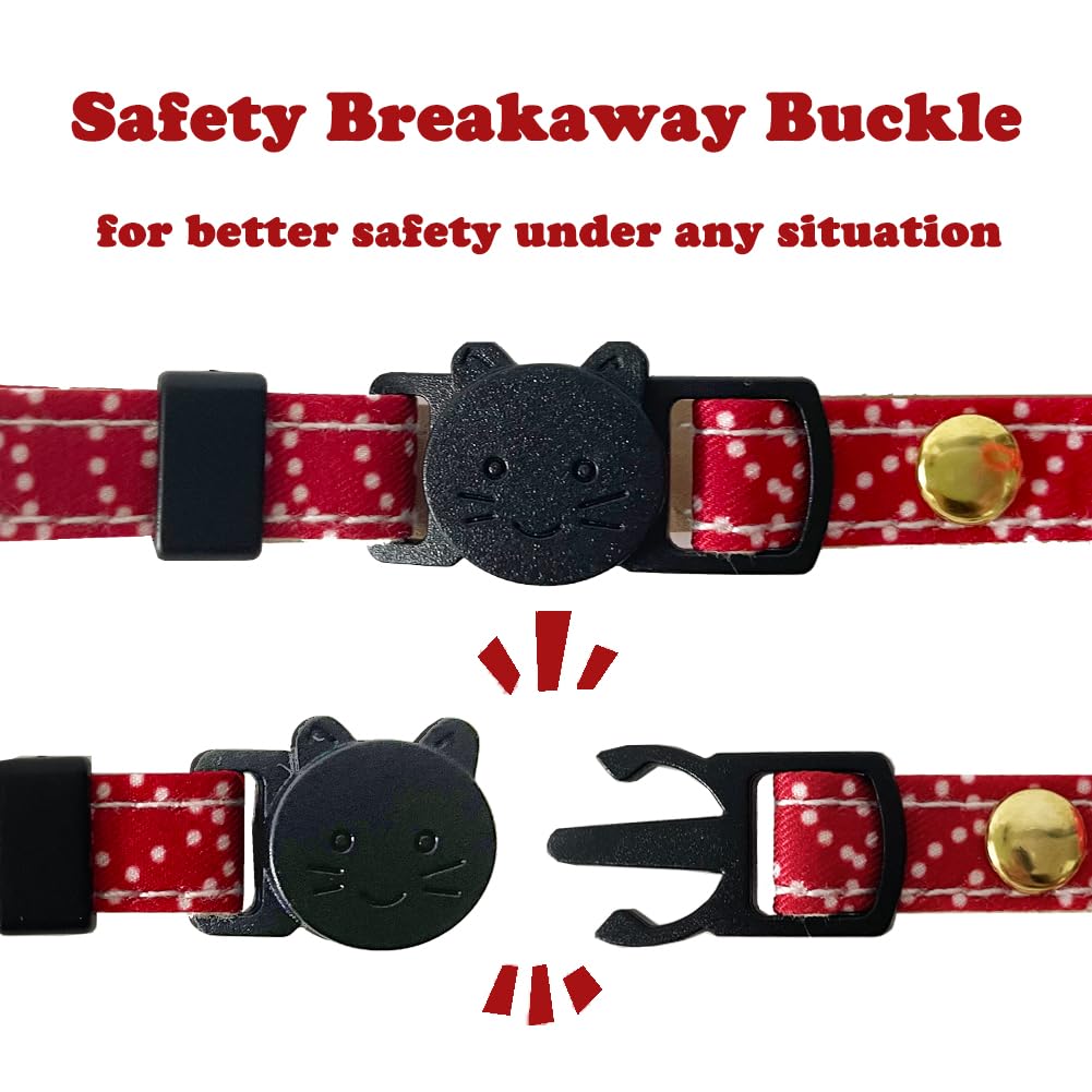 Cute Bowtie Cat Collar With Bell. Japanese Stylish Bowknot & Fish Charm. Safety Breakaway, Soft, Lightweight, For Girl Boy Male