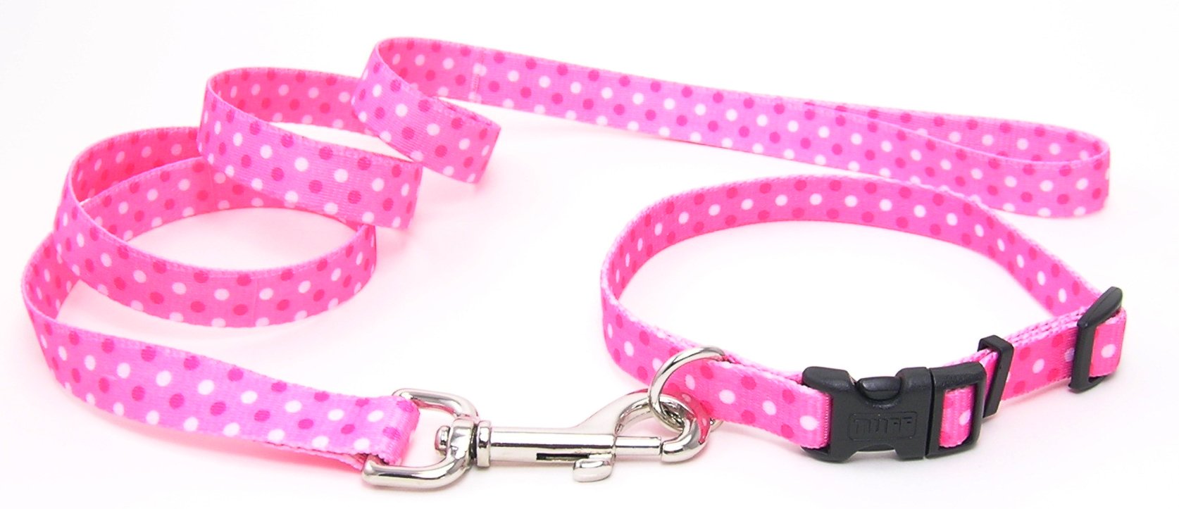 Coastal Pet Products #6621 3/4 Inch Wide X 20 Inch Long Pet Attire Adjustable Collar - Pink Dots