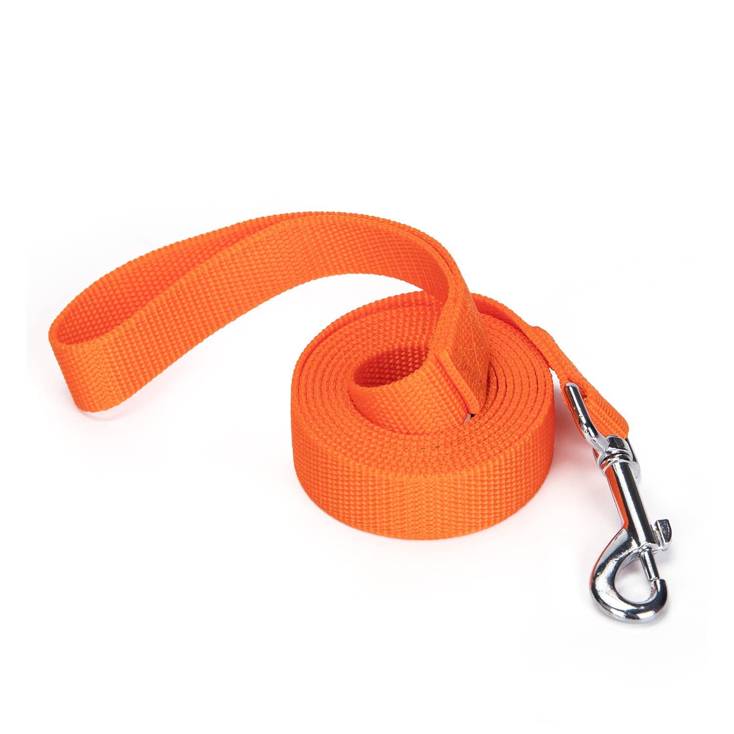 Siumouhoi Strong Durable Nylon Dog Training Leash, 1 Inch Wide Traction Rope, 6 Ft 10Ft 15Ft Long, For Small And Medium Dog (Ora