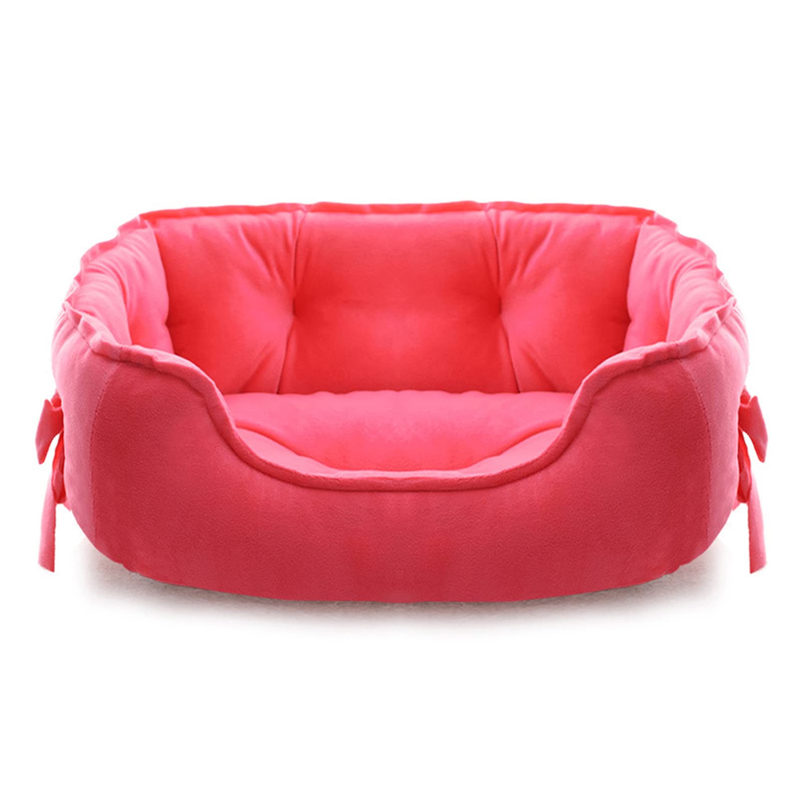 Pawstrip Cute Princess Dog Bed, Soft Breathable Bowknot Pet Cat Cushion For Small Dogs, Waterproof Bottom, Self-Warming, Machine Washable (Fuchsia)
