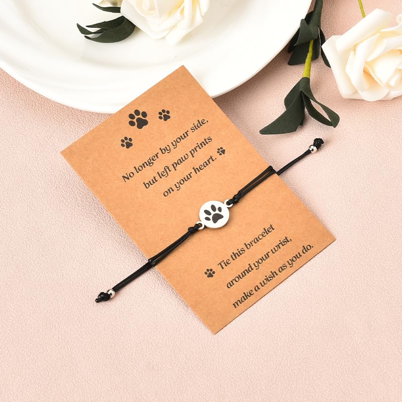 Xiyantiji Pet Memorial Gifts for Dogs Paw Print Bracelet for Dog Owner Pet Lover Remembrance Gifts for Loss of Dog Sympathy Brac