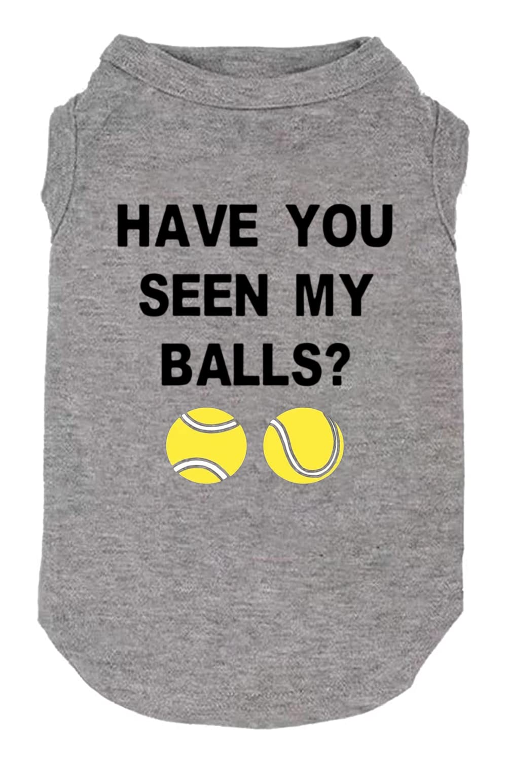 Have You Seen My Ball Dog Funny Clothes Shirts Print Vest For Small Large Dog T Shirts Puppy Apparel (Small, Grey01)
