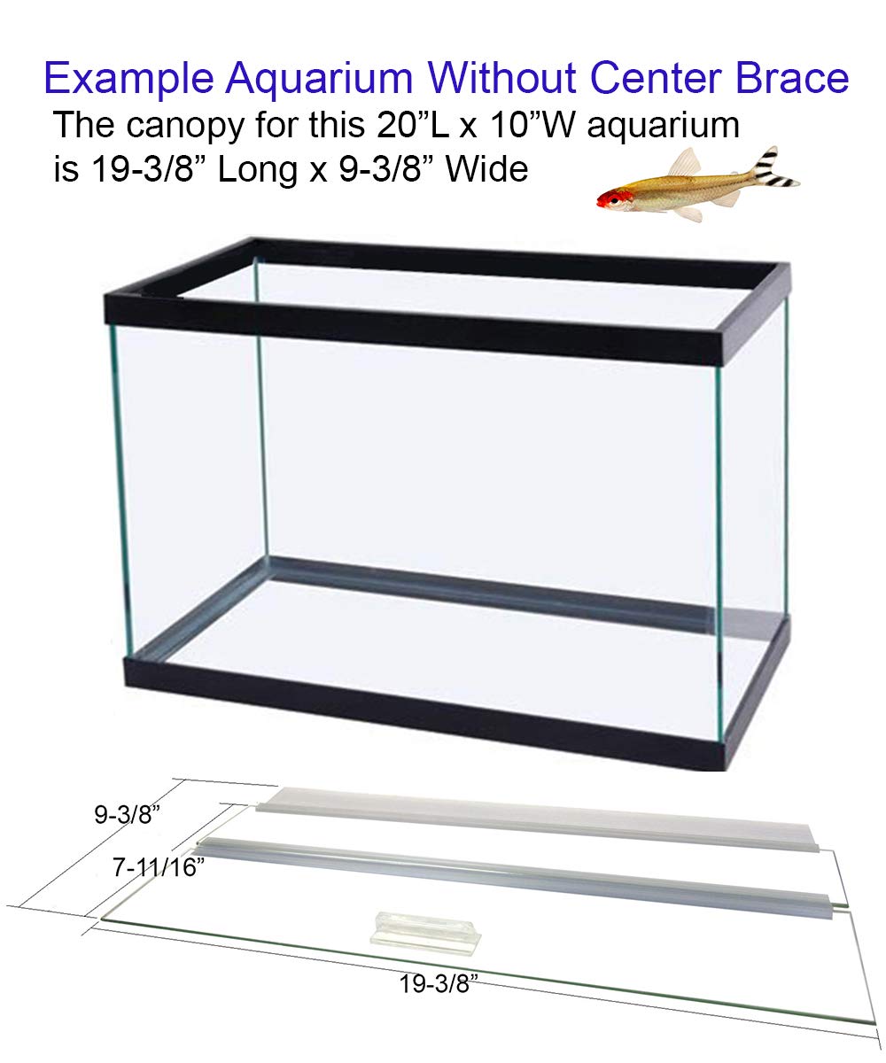 Blue Spotted Aquarium Glass Canopy, Clear, 20" L x 10" W, Fits 10-200 Gallon Tanks, Model AM32010