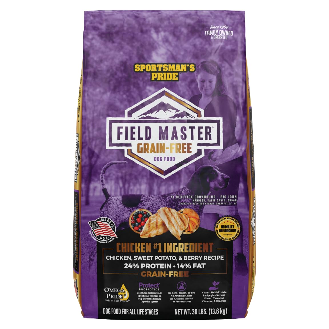 Sportsmans Pride Field Master Grain-Free Chicken, Sweet Potato, & Berry Recipe Dry Dog Food, 30-lb Bag