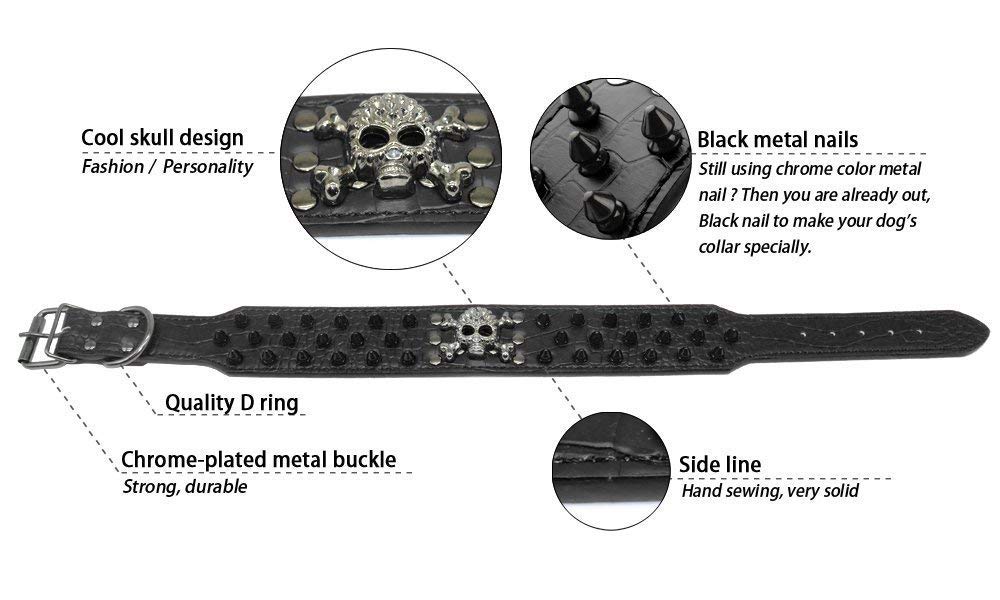 Serijoars Spiked Studded Dog Collar, Pu Leather Dog Collar, Adjustable Pet Collars For Medium Or Large Breed Pet (S, Leopard2)