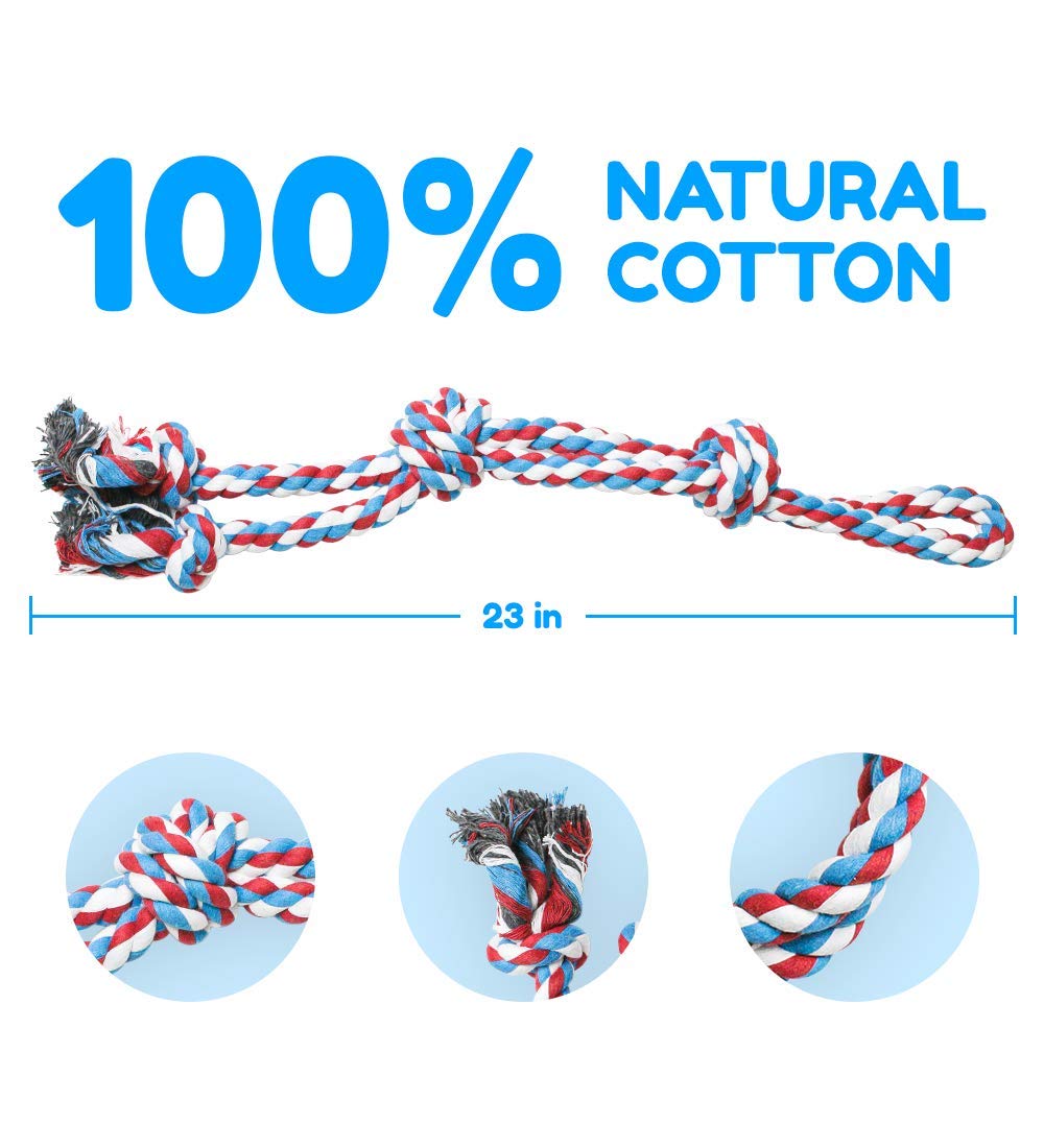 Xl Dog Rope Toy For Aggressive Chewers - Benefits Non-Profit Dog Rescue - Tug Of War Dog Toy, Dog Toys For Large Dogs, Tough Dog