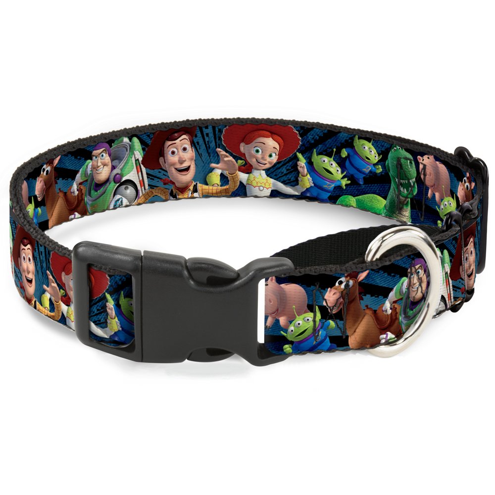 Buckle-Down Dog Collar Martingale Toy Story Characters Running2 Denim Rays 9 To 15 Inches 1.0 Inch Wide