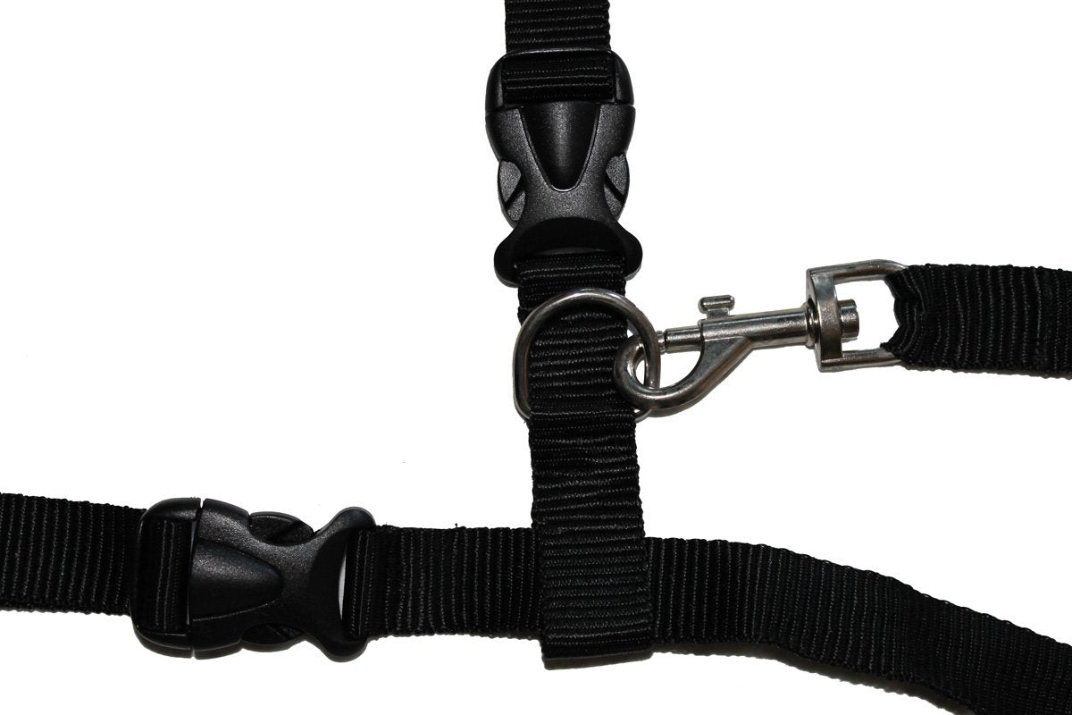 Hands Free Leash System 1' Wide Black Adjustable Waist 29'-52'