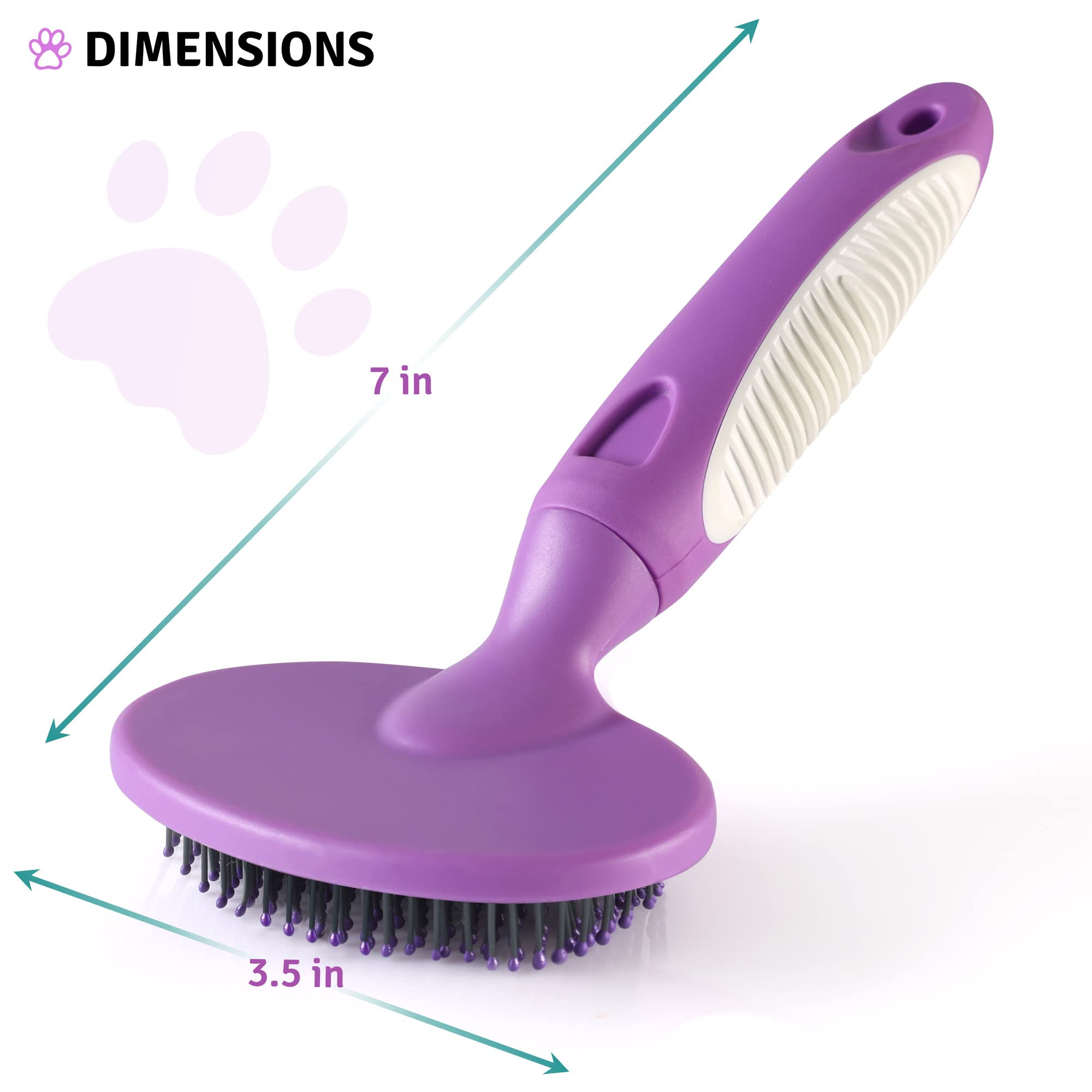 Round Bristle Pet Brush For Dogs And Cats - Soft Dog Brush For Grooming Short Or Long Hair - Gentle Tool For Sensitive Skin Remo