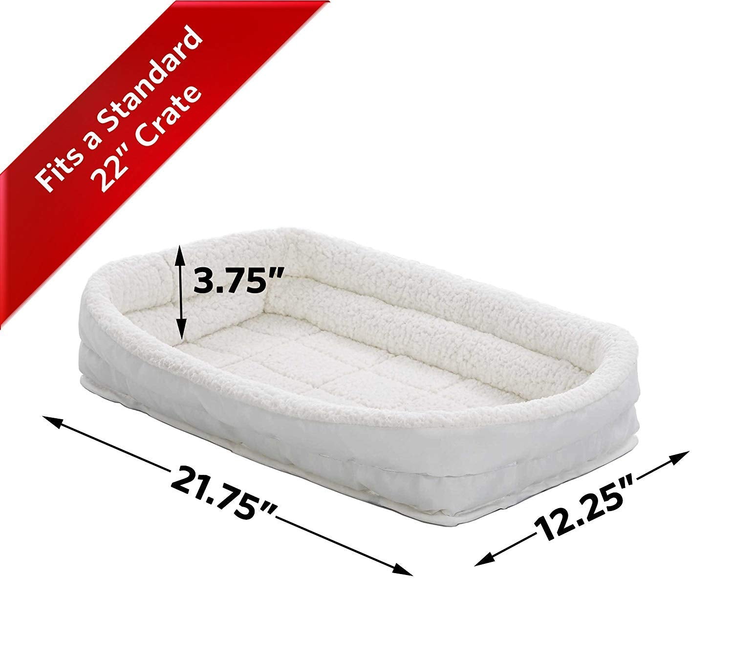 Midwest Homes For Pets Double Bolster Pet Bed | 22-Inch Dog Bed Ideal For Xs Dog Breeds & Fits 22-Inch Long Dog Crates