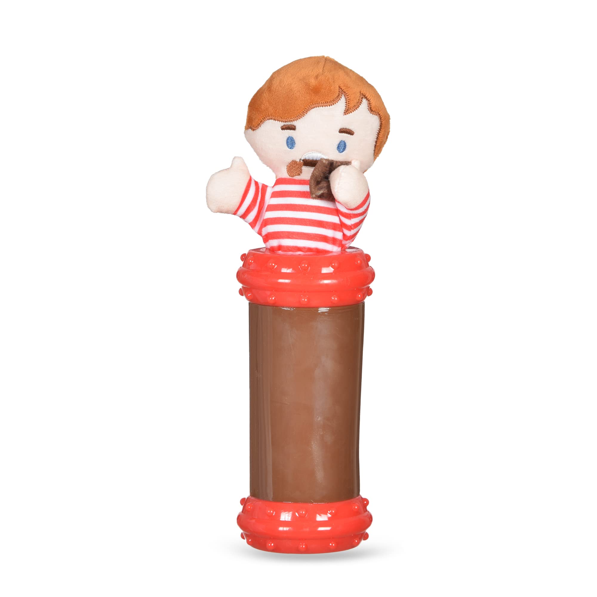 Willy Wonka Augustus Gloop Plush - Multisensory Pet Toy with Squeaky Textured Tube | Luxury Plush Dog Toy, Trendy Gift for Pets