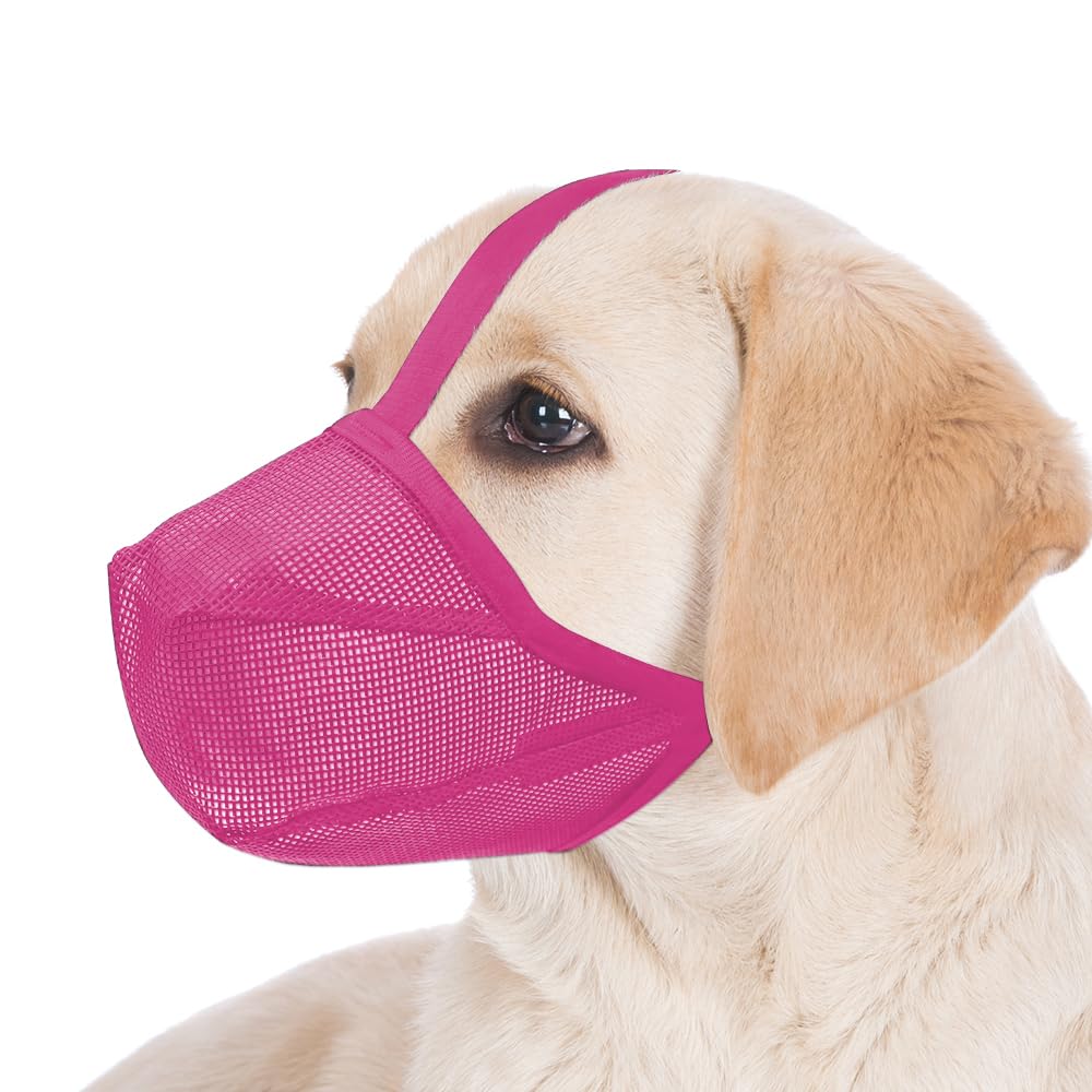 Miavers Dog Muzzle, Soft Mesh, Large, Pink