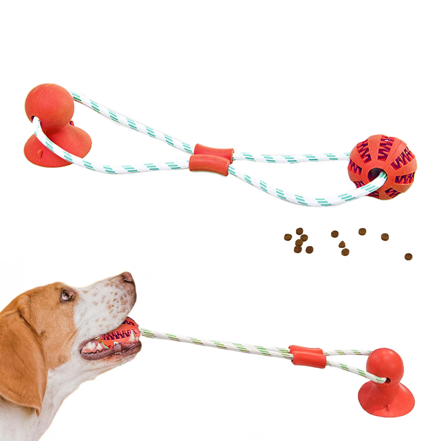 Dog Chew Toys for Aggressive Chewers, Tug of War Suction Cup, Pull Ball with Suction Cup, Suitable for All Breeds, Puppy Chew To