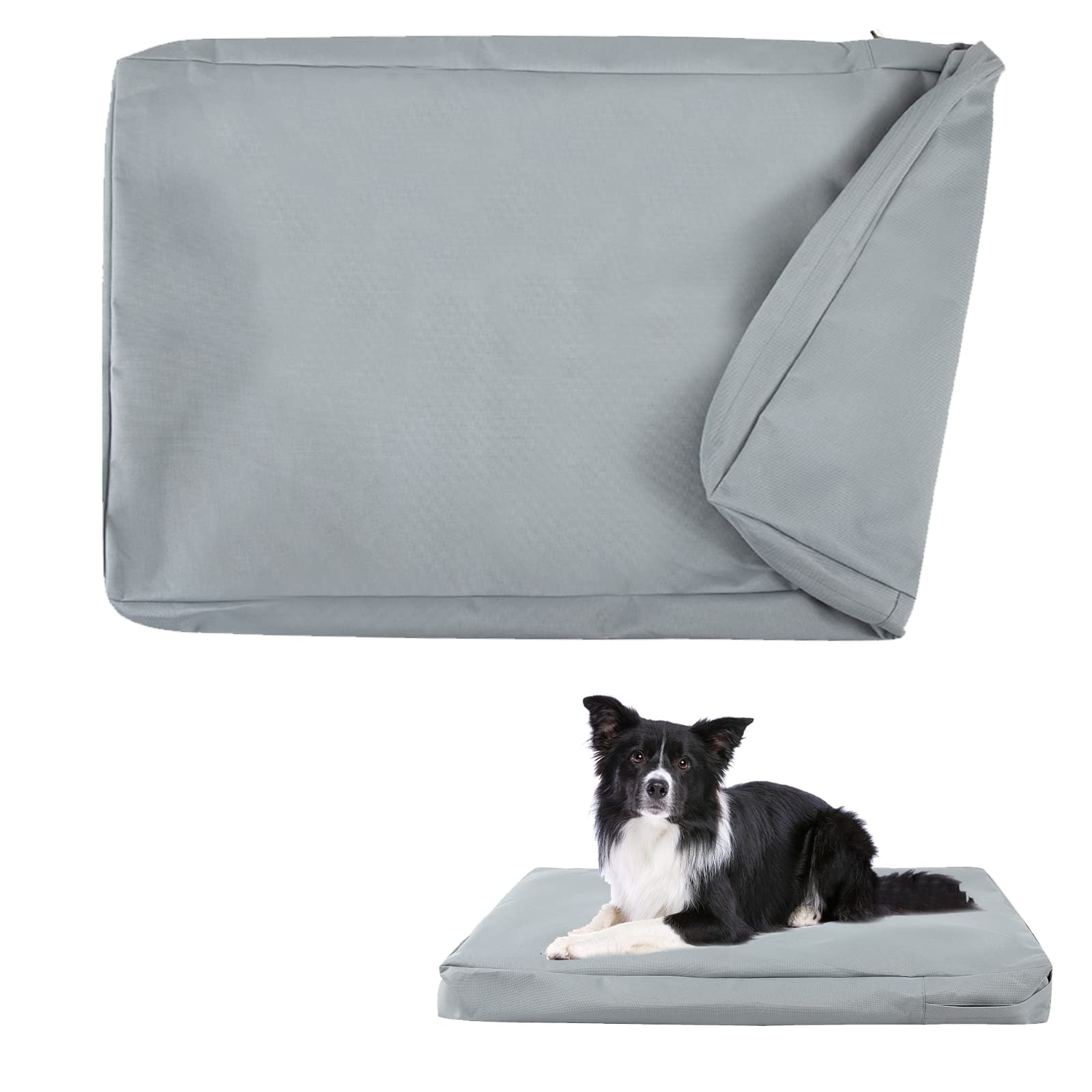 Waterproof Dog Bed Cover,Dog Crate Pad Cover with Zipper,Oxford Dog Bed Sheets,Pet Bed Cover Hair Easy to Remove,Dog Bed Covers 