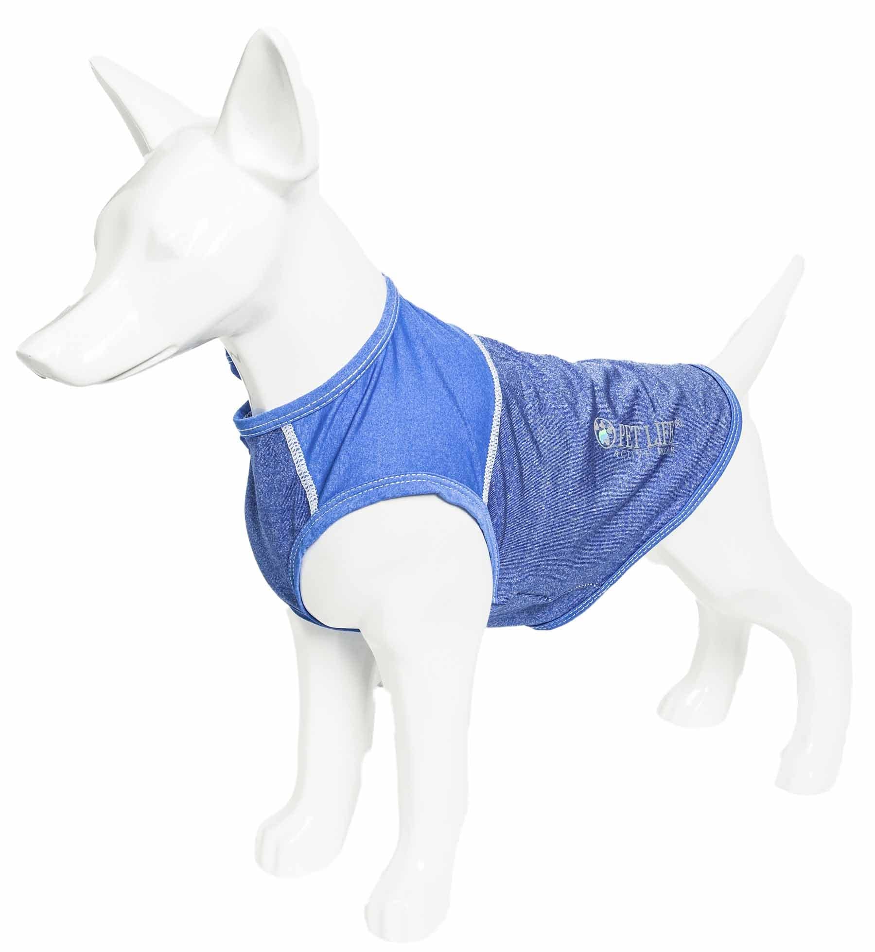 Pet Life Active 'Aero-Pawlse' Heathered Quick-Dry And 4-Way Stretch-Performance Dog Tank Top T-Shirt(D0102H7Lurg.)