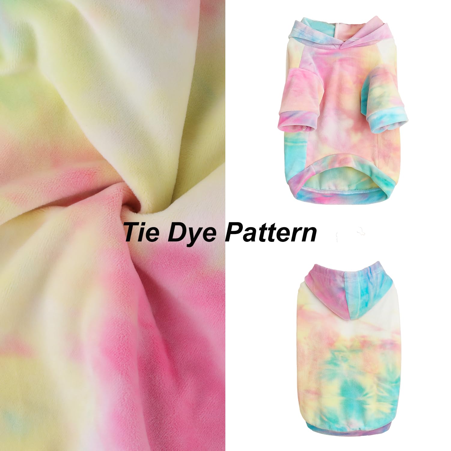 Mklhgty Tie Dye Dog Hoodie Puppy Sweater Sweatshirt, Cold Weather Coat Pet Clothes For Dog Cat