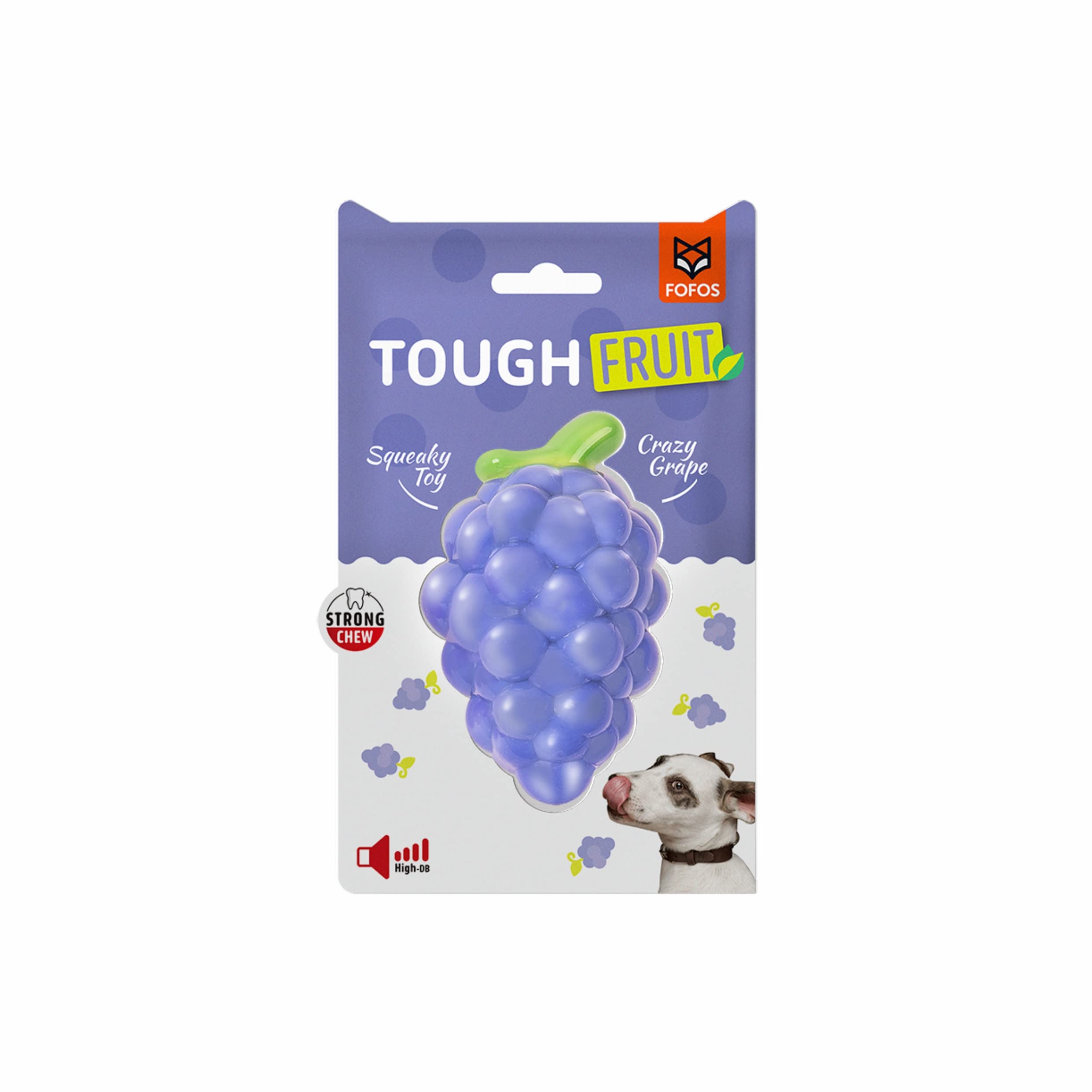 Barkbutler X Fofos FruityBites Loud Grape Chew & Squeaky Toys For Dogs, Dog Toys For Large Dogs (1030Kgs)  Purple