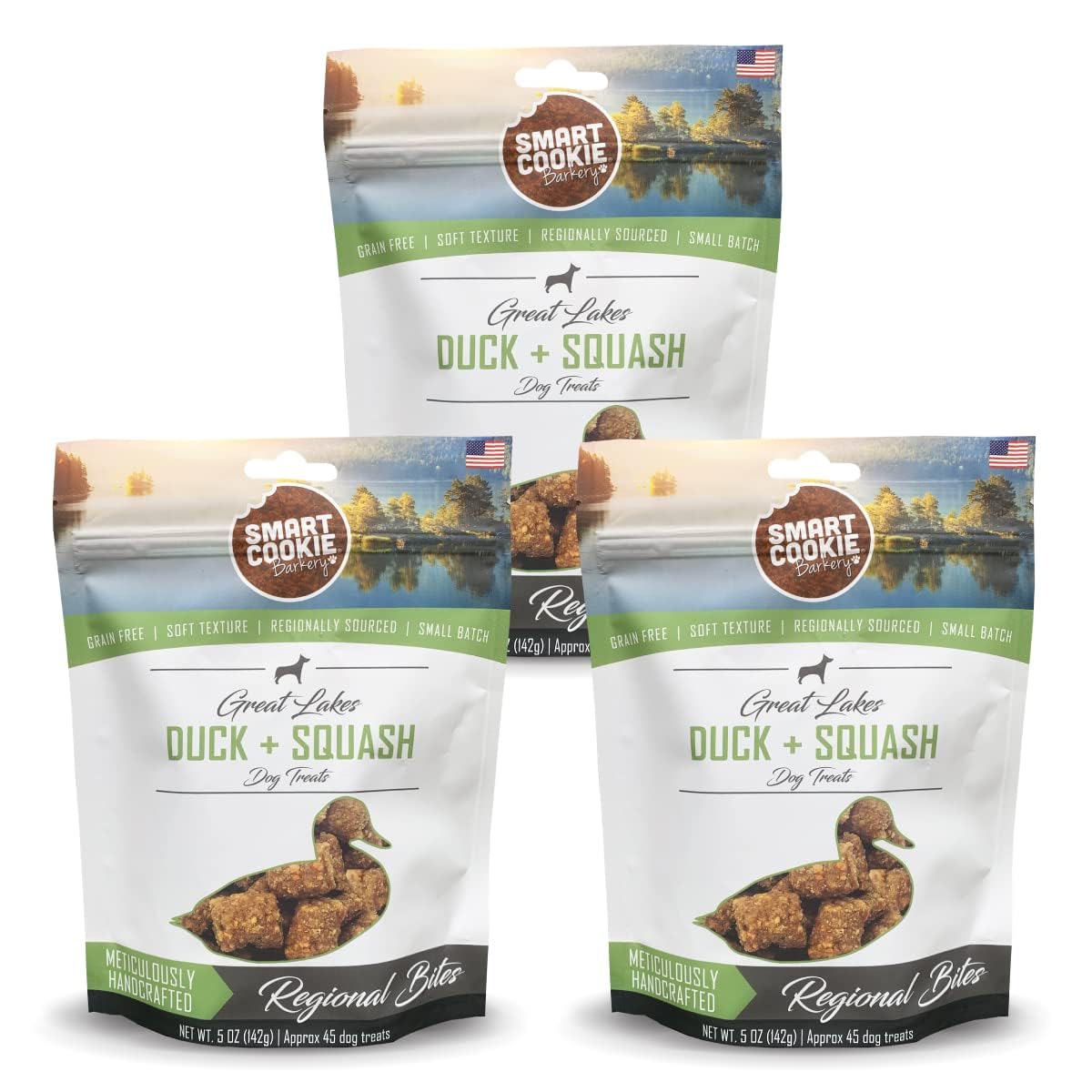 Smart Cookie All Natural Dog Treats - Duck & Squash - Training Treats For Dogs With Allergies Or Sensitive Stomachs - Soft Dog Treats, Grain Free Dog Treats, Chewy, Human-Grade, Made In Usa - 5Oz Bag