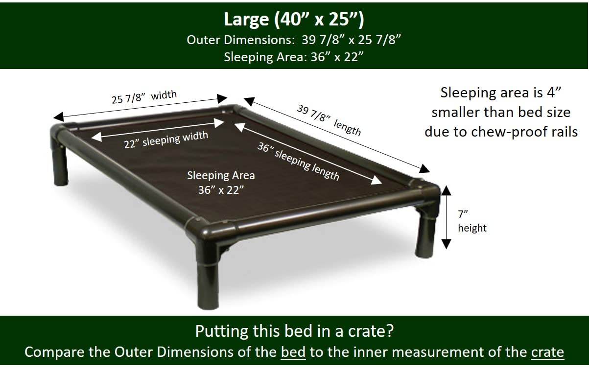 Kuranda Chewproof Dog Bed - 40"x25" - Walnut PVC - Sierra - Durable Polyester