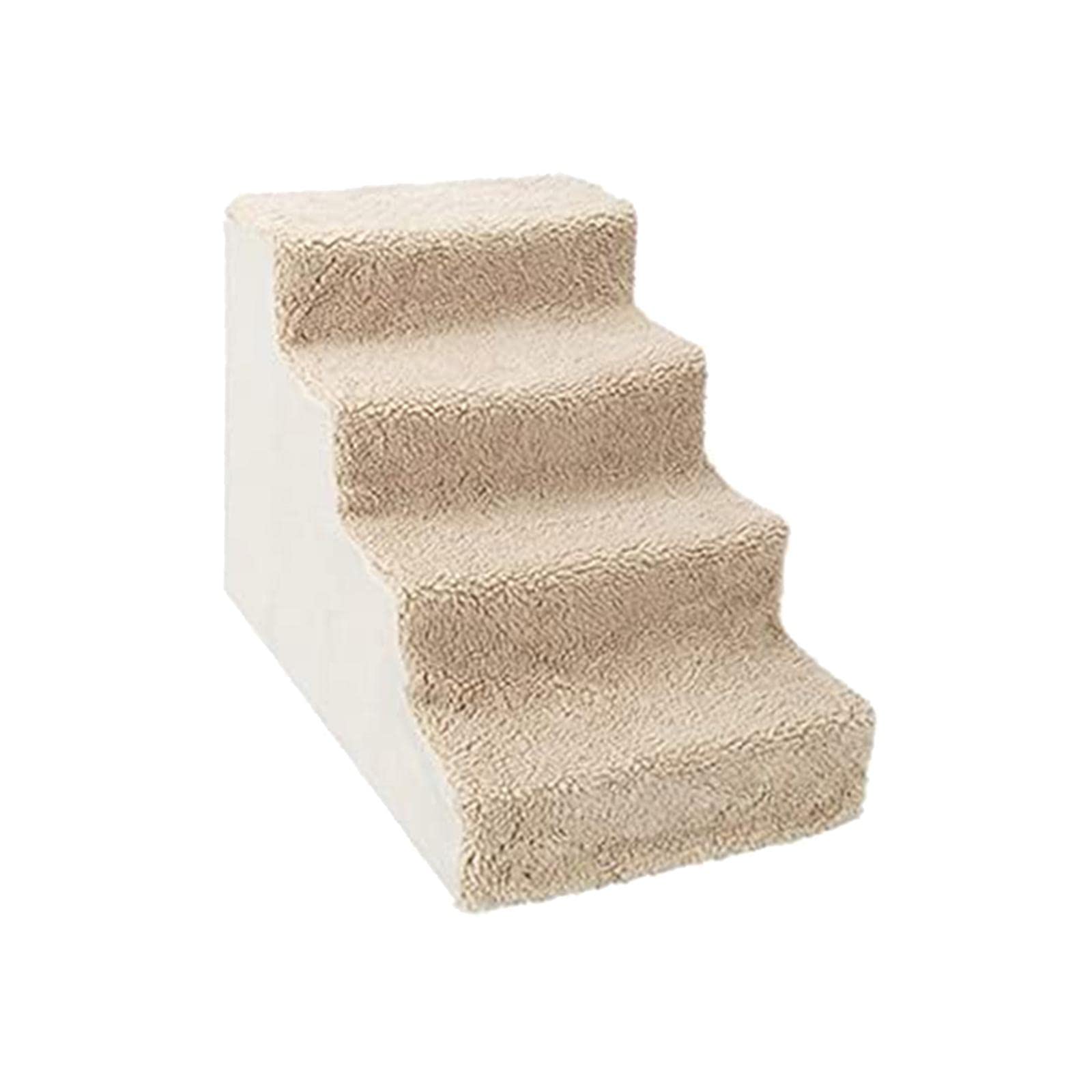 Comfortable Dog Stairs Ladder Ramp Detachable Warm Cover Washable for Bed White