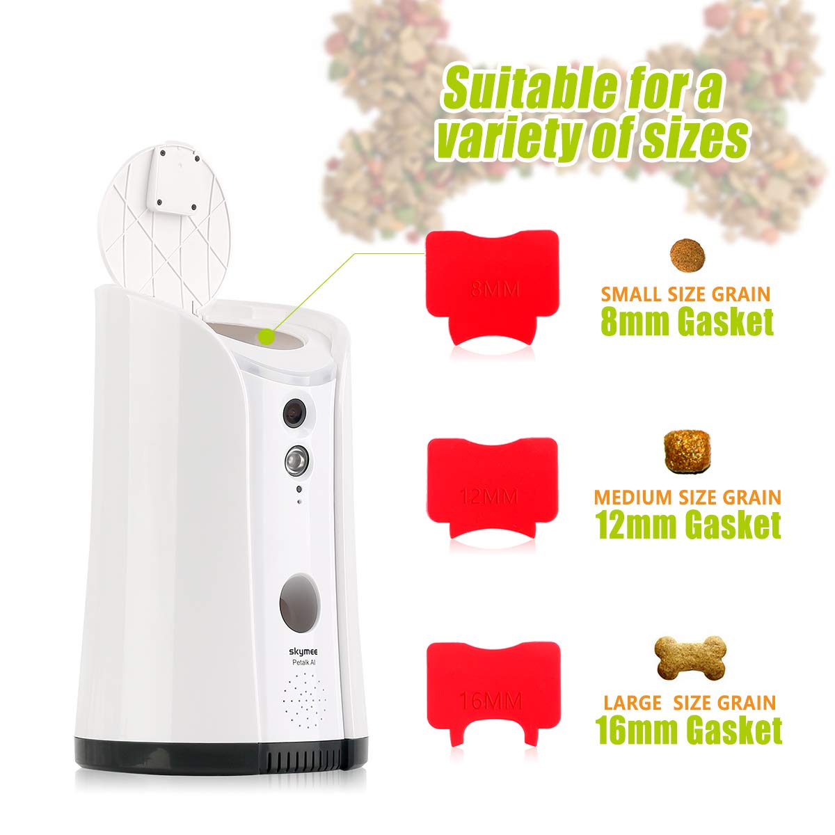 Skymee Sm-02 Dog Camera Treat Dispenser, Remote Pet Camera With Two-Way Audio And Night Vision Remote Via App, Compatible With A