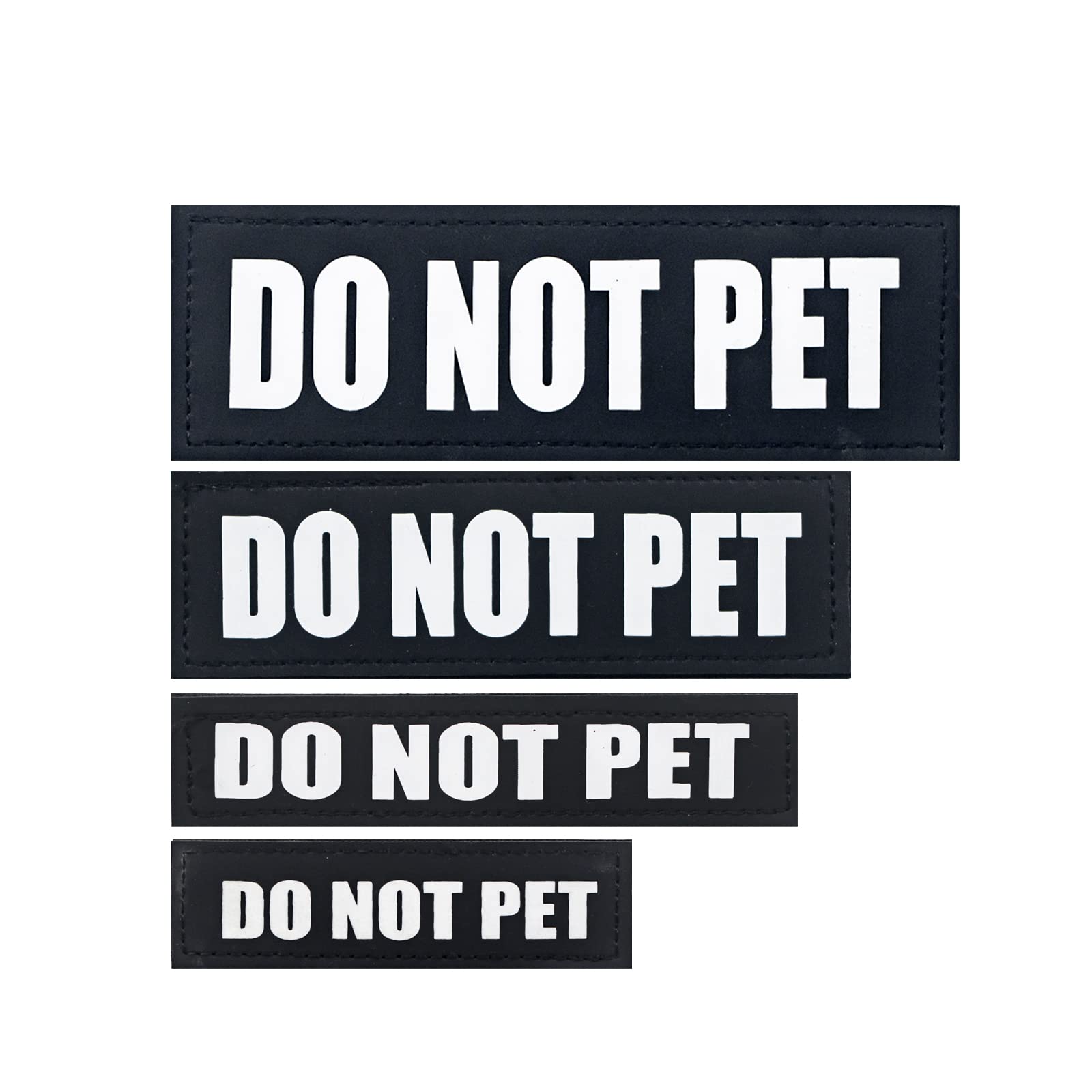 Removable Service Dog Patches, 2Pack Dog Harness Patch With Hook Backing, Black Vest Patches For In Training Dogs, Do Not Pet-Xs