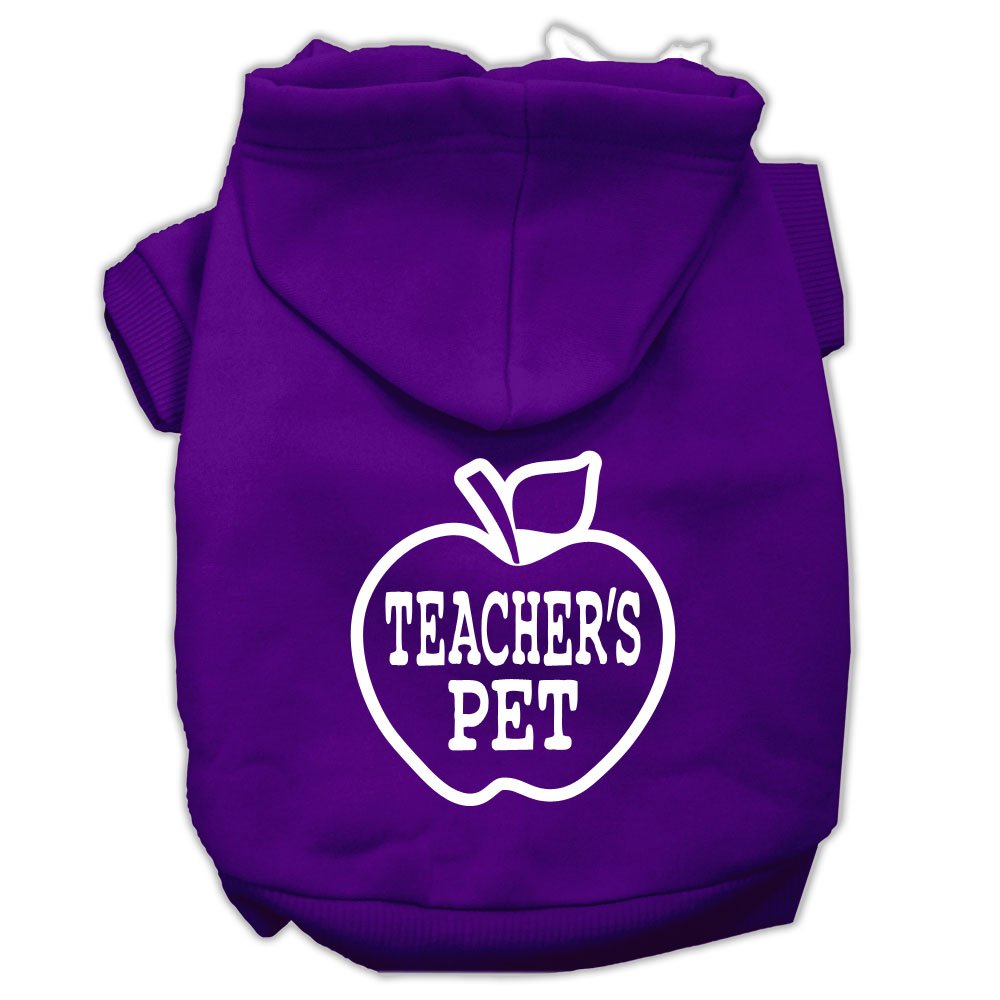 Pet Dog & Cat Hoodie Screen Printed, &quot;Teacher's Pet&quot; Purple 3XL (25-35 lbs.)