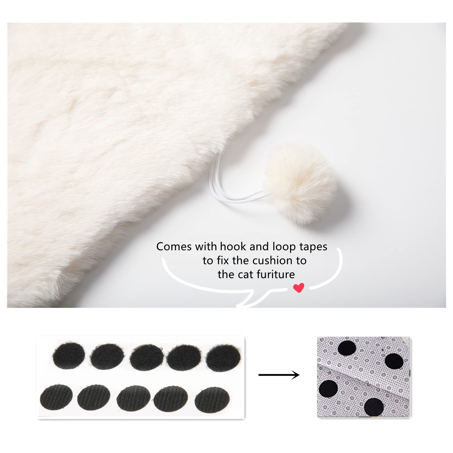 Shengocase 2-Pack 17.7' Round Faux Rabbit Fur Cat Dog Bed Cushion Pad Mat, Cat Tree Tower Replacement Cushion Pad, Pad For Window Perch, Cat Dog Carrier House Cage Crate Kennel Furniture