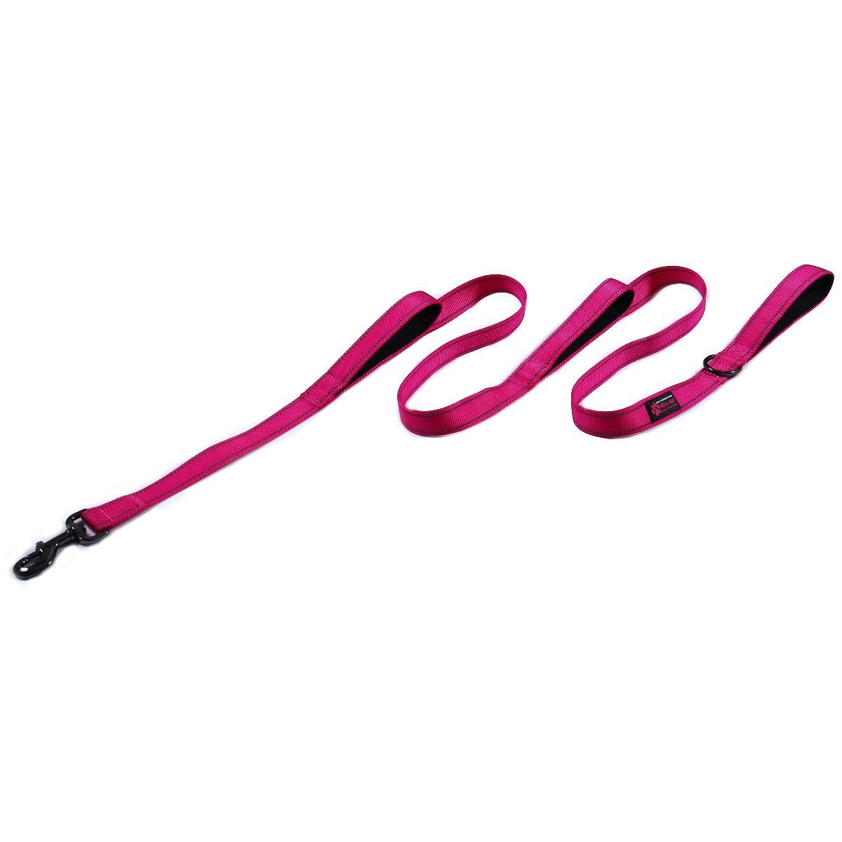 Max And Neo Triple Handle Traffic Dog Leash Reflective - We Donate A Leash To A Dog Rescue For Every Leash Sold (Pink)