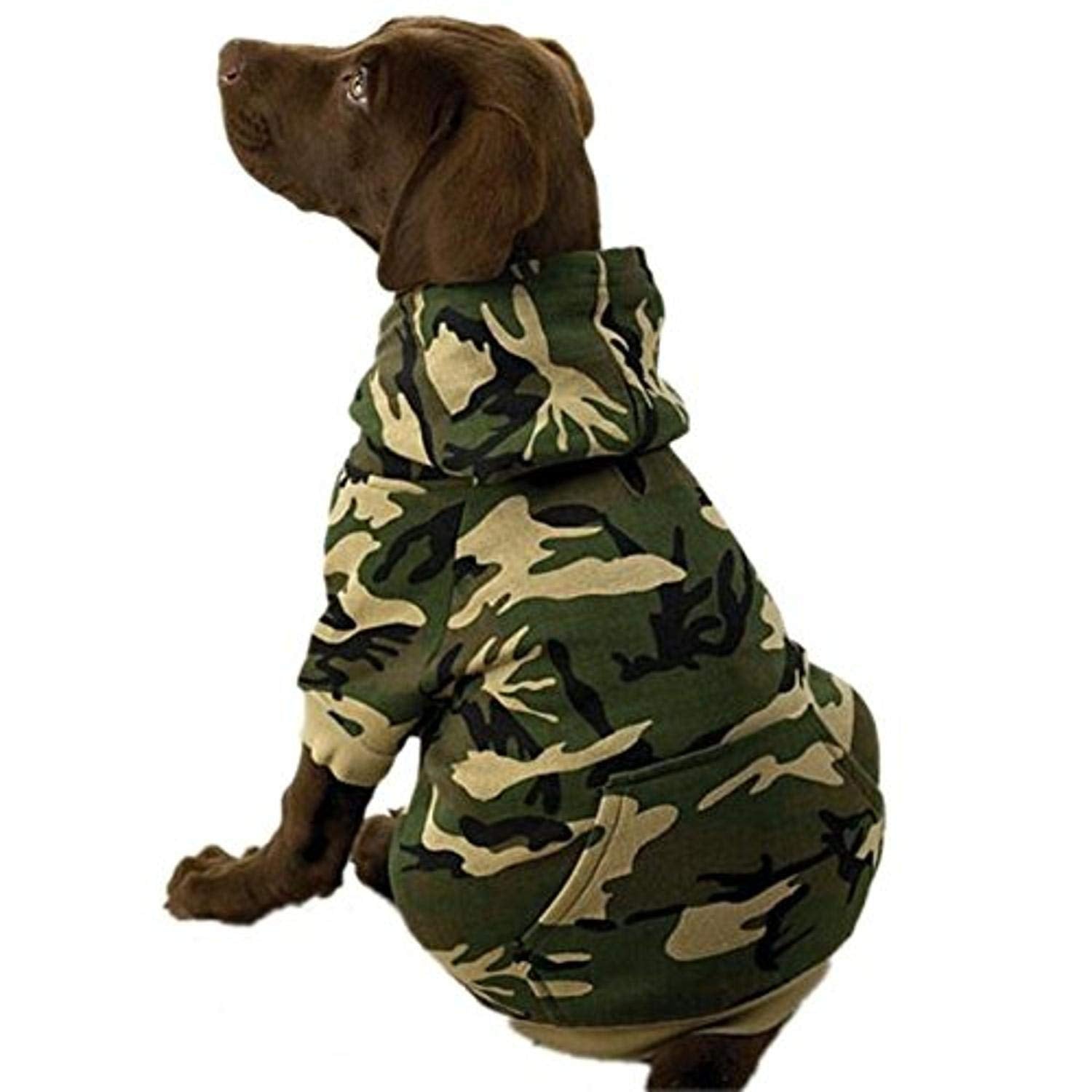 Casual Canine Camo Hoodie For Dogs, 17' Large, Green