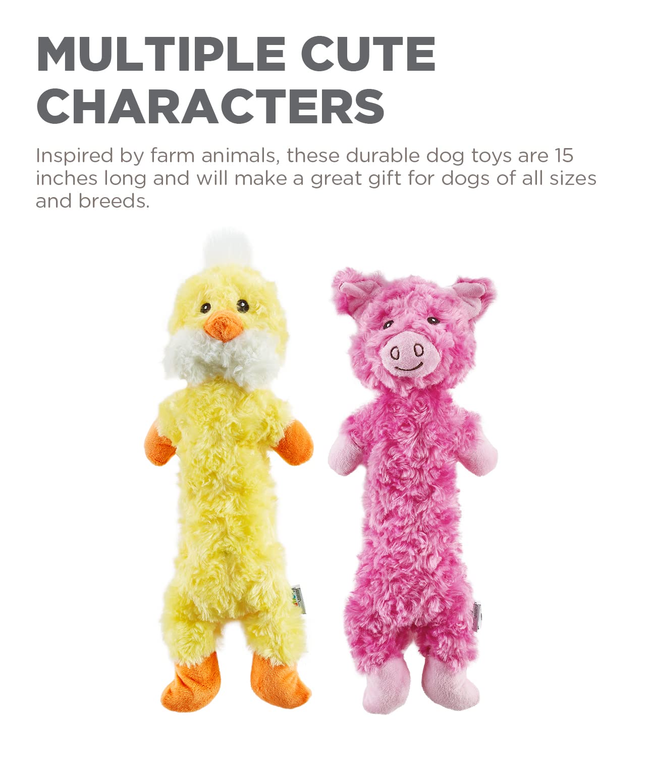 Outward Hound By Charming Pet Lil' Dudes Pig Plush Squeaky Dog Toy