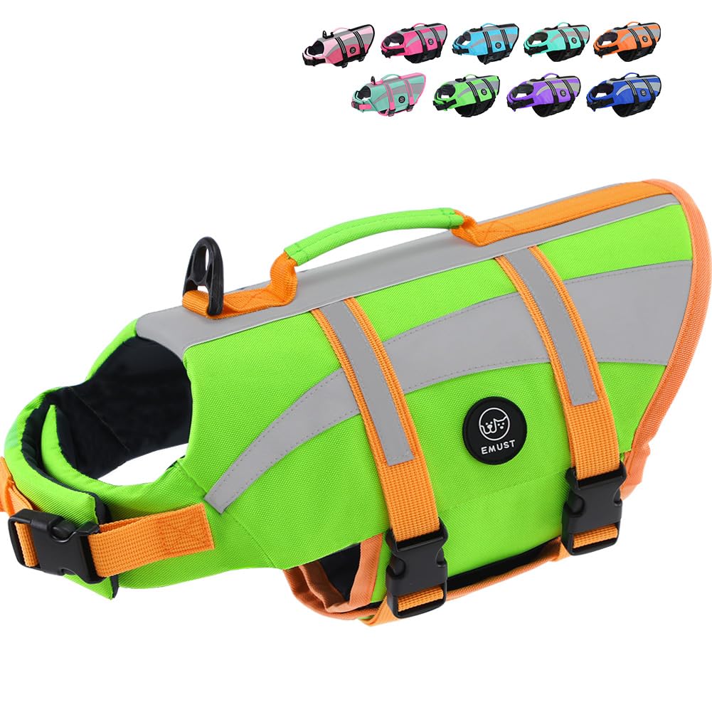 Emust Dog Life Vests, Adjustable Dog Life Jackets For Small Dogs With Enhanced Buoyancy, Small Pet Flotation Vest With Durable R