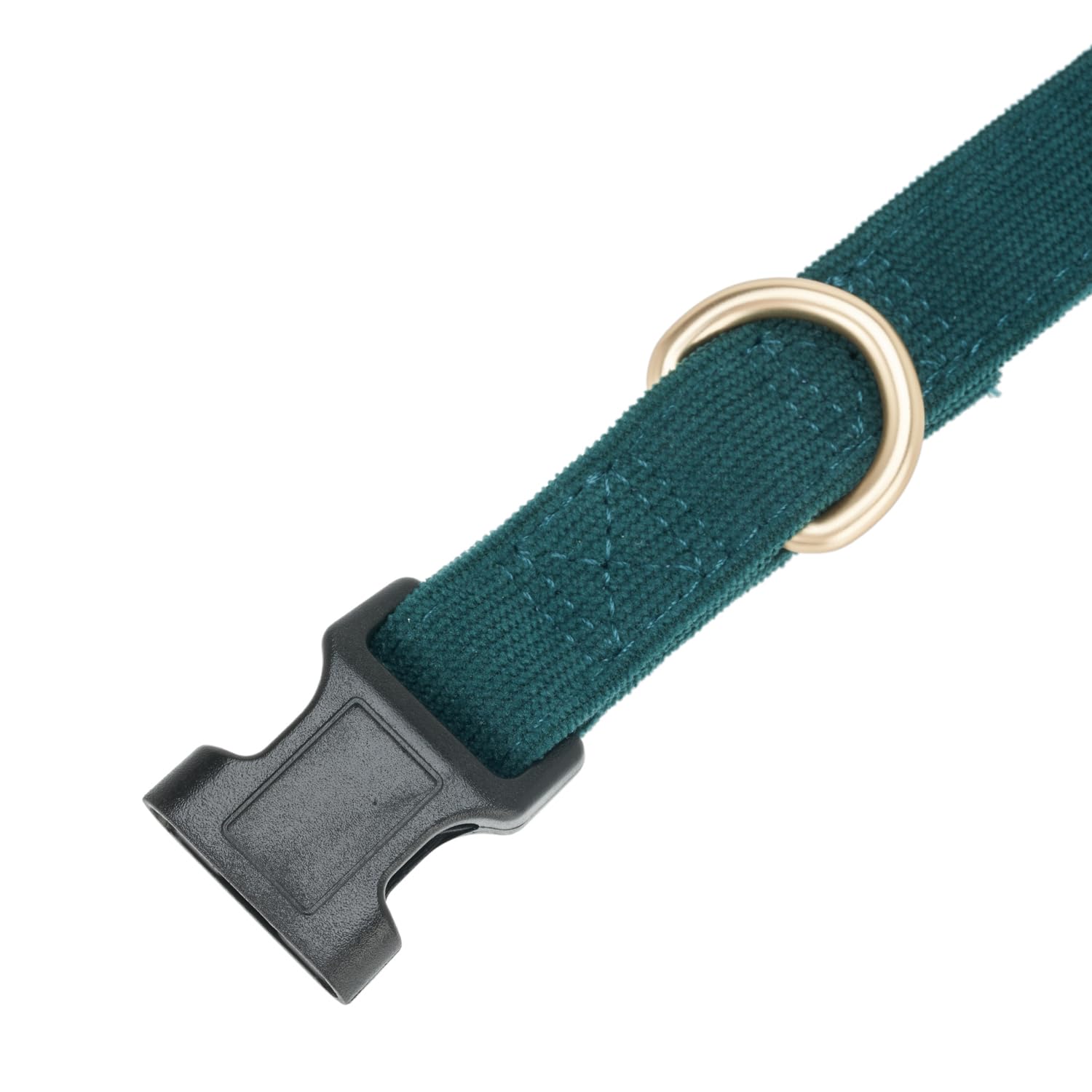 Petiry Soft Corduroy Fibric Dog Collar, Quick Side Release Buckle, For Large Dogs.(Green,Large:17-26)