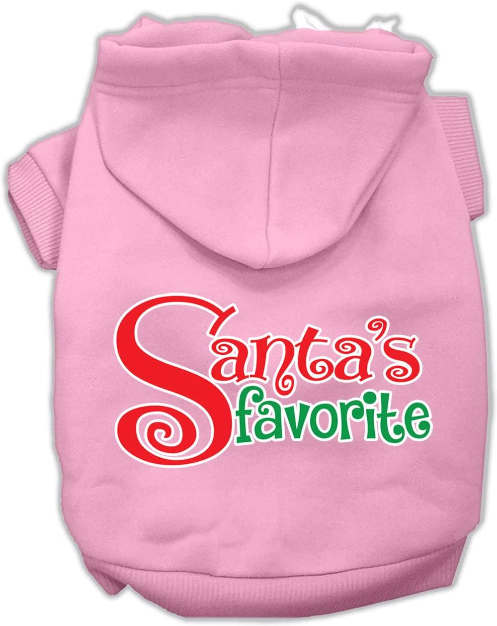 Mirage Pet Products Santa'S Favorite Screen Print Pet Hoodie, Size 10, Light Pink