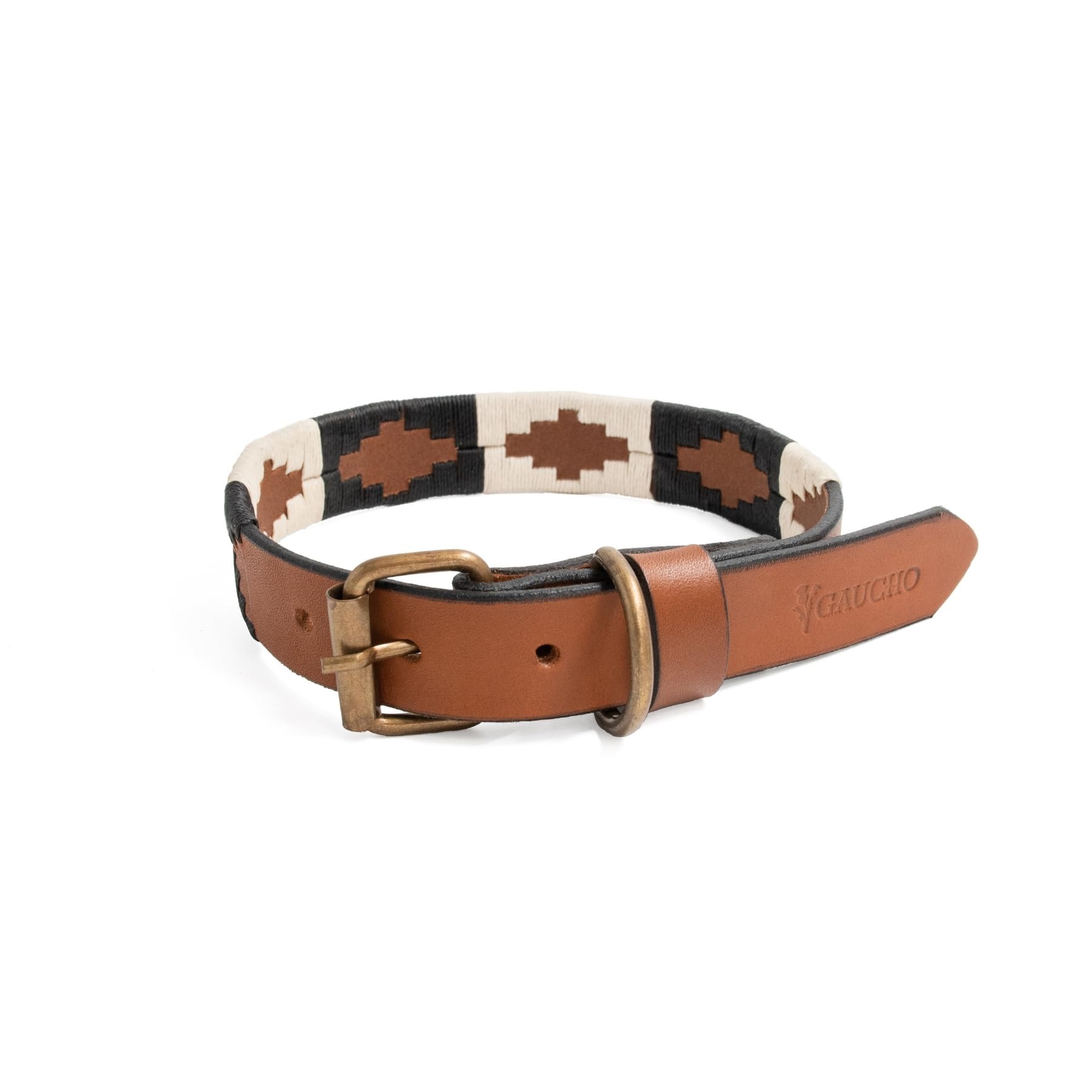 Gaucholife Polo Dog Collar Leather Hand-Stitched (Medium, Ombu)