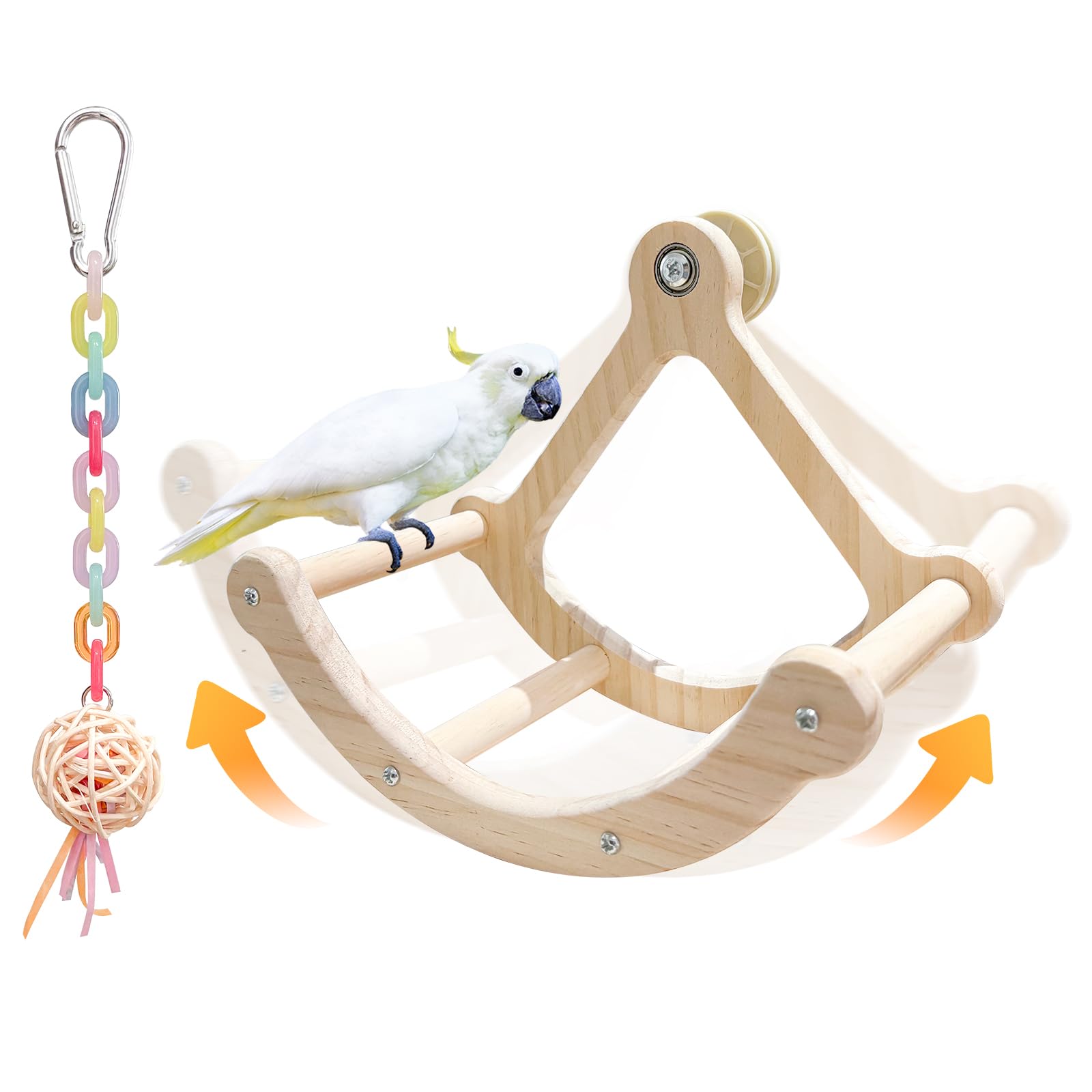 Parakeet Chewing Hanging Toy&Parrot Puzzle Toys-Budgie Playground With Bird Swings For Parakeets & Balancing Bird Toy(Ball)