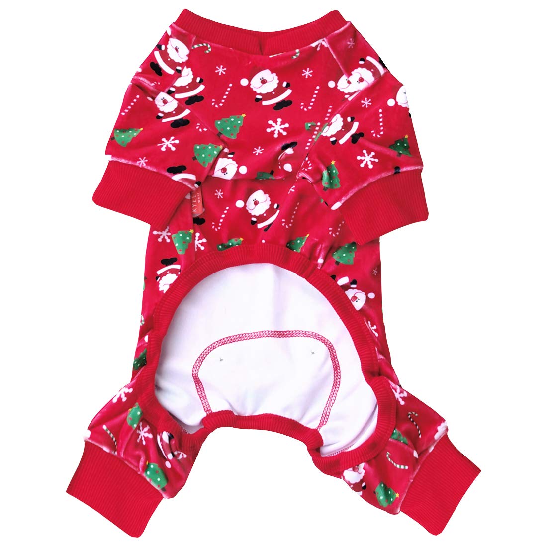 Kyeese New Year Dog Pajamas Santa Claus Dogs Pjs For Small Medium Dogs Holiday Dog Onesie Soft Velvet