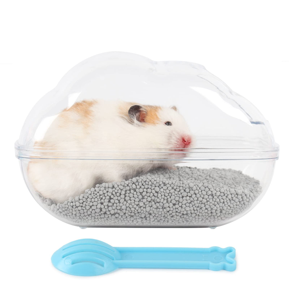 Bucatstate Sand Bath Container For Hamster Large Transparent Hamster Toilet With Scoop Dwarf Sandbox Dust Bathtub Small Animals 