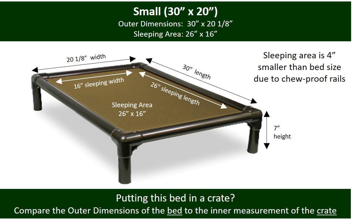 Kuranda Chewproof Dog Bed - Walnut PVC - 30'' x 20'' - Cordura Nylon - Gold