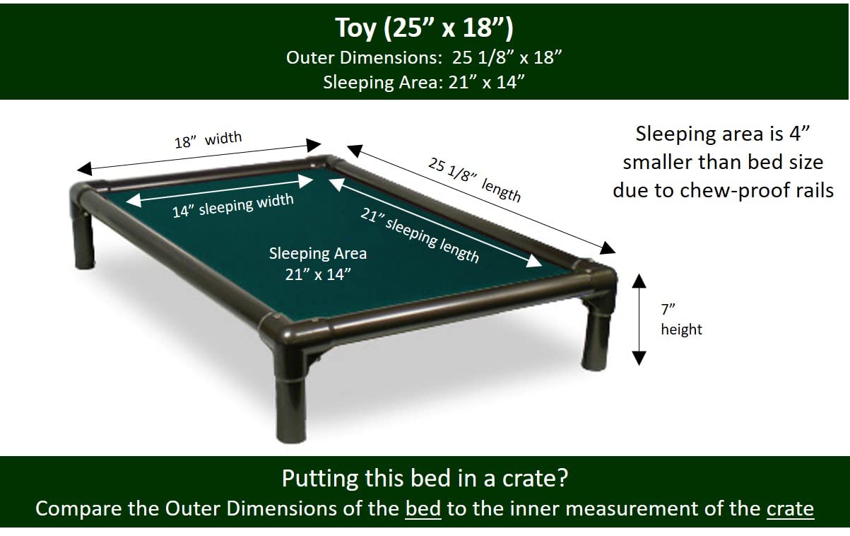 Kuranda Chewproof Dog Bed - Walnut PVC - 25'' x 18'' - Heavy Duty Vinyl - Forest
