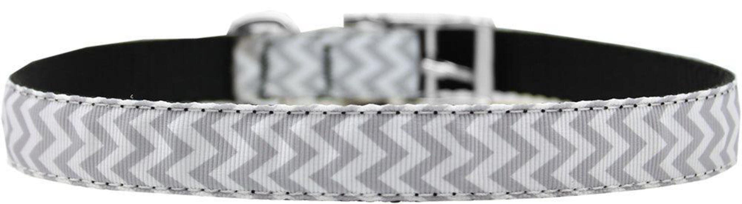 Mirage Pet Products Chevrons Nylon Dog Collar with Classic Buckle, Size 24, Orange