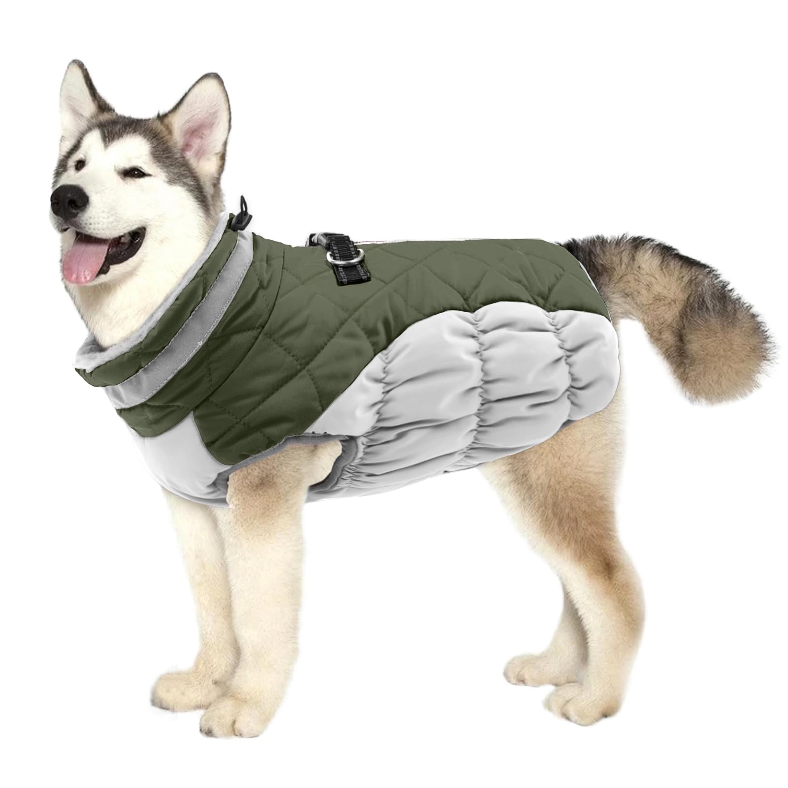 Lelepet Warm Winter Dog Coat, Waterproof, Windproof, Reflective, Fleece Vest With Turtleneck & Zipper - Coats For Extra Large Do