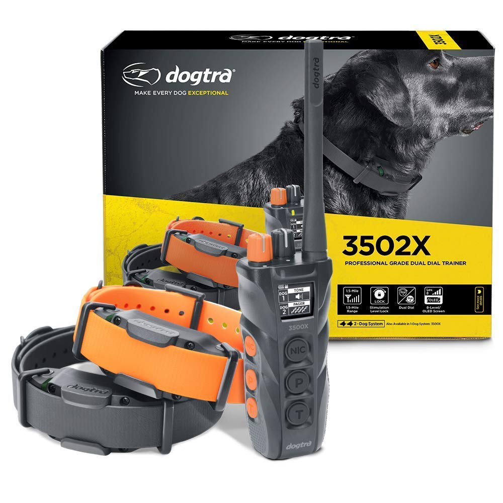 Dogtra 3502X Long Range Ipx9K Waterproof 1.5-Mile 2-Dog Expandable Dual Dial Remote Dog Training E-Collar For Professionals Competition And Working Dog Trainers