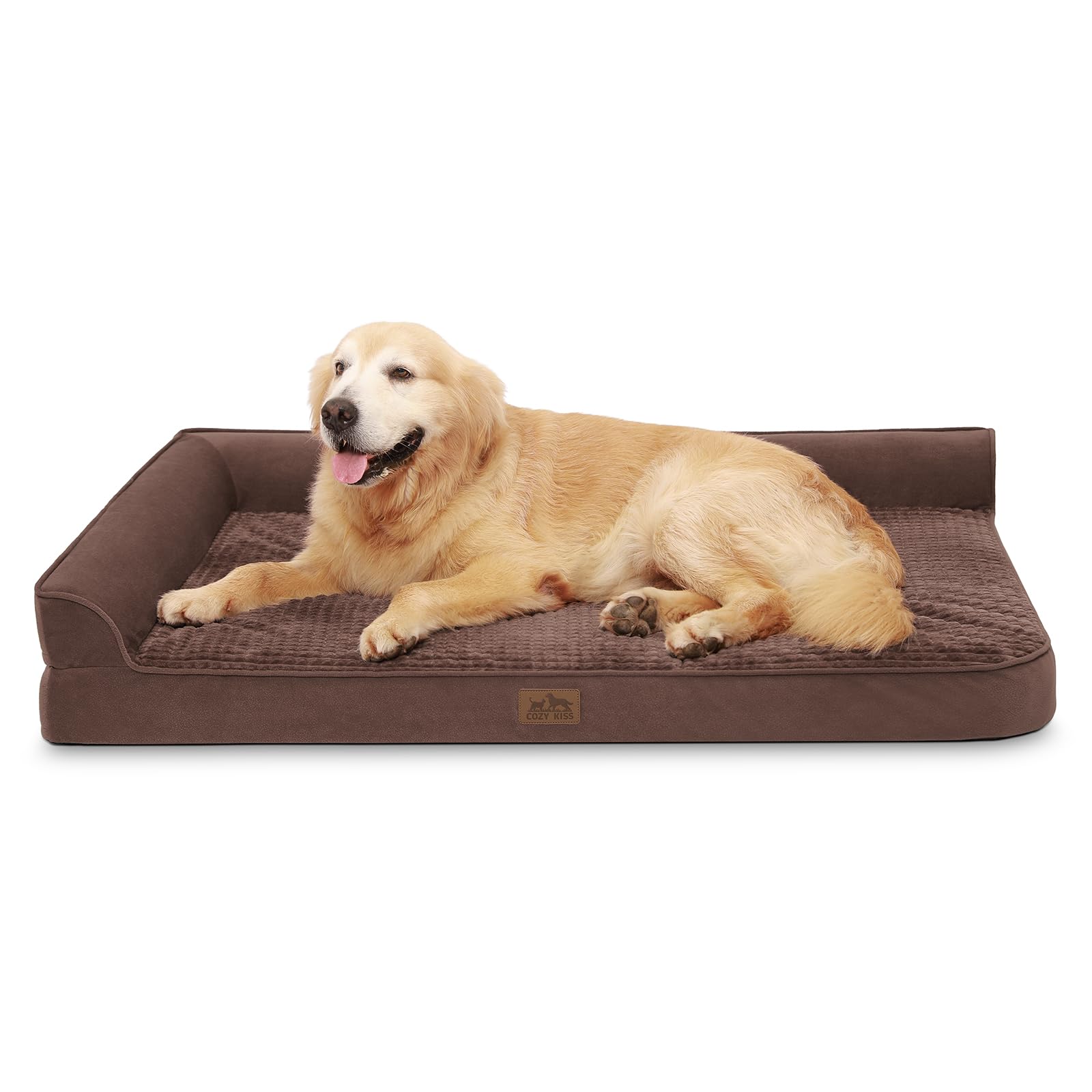 Cozy Kiss Orthopedic Dog Beds For Extra Large Dogs, Xxl Pet Couch For Xlarge Dog, Big Supportive Foam Bolster Sofa With Waterpro