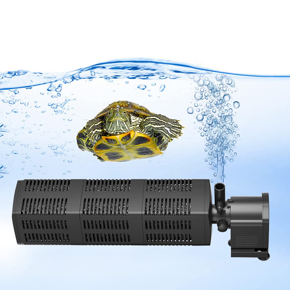 myfole 480 GPH Submersible Aquarium Internal Filter Pump for (50 to 160 Gallon) Fish Tank and Pond with Chemical, Physical, and