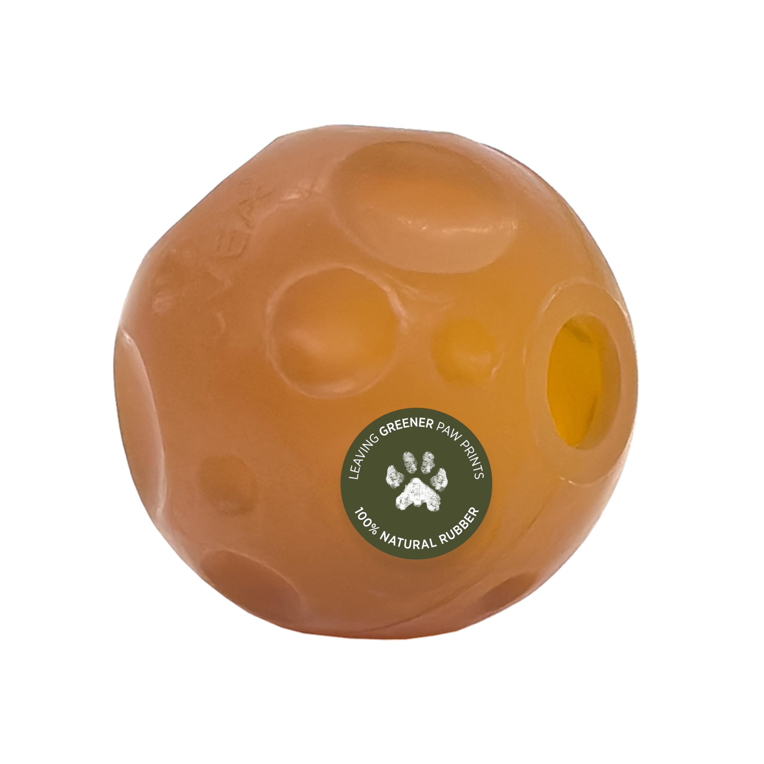 Hevea Moon Ball Activity Toy For Dogs. The Ball For Dogs Is Made From Non-Toxic, Pvc-Free, Bpa-Free Natural Rubber. 2.55'' (Natu