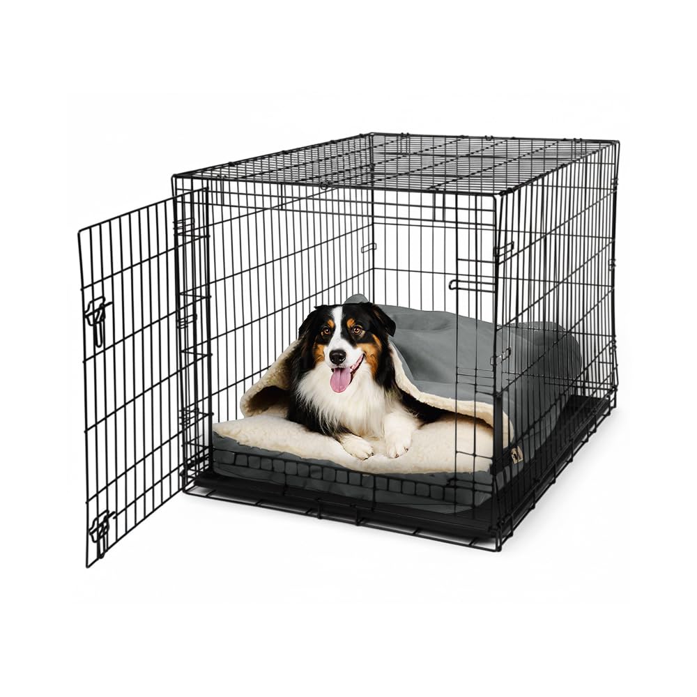 Snoozer Luxury Cozy Cave Crate Pet Bed With Microsuede, Large - Anthracite