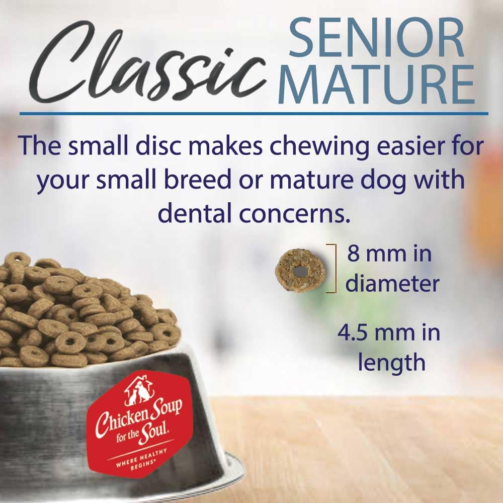 Chicken Soup For The Soul Classic Dry Senior Dog Food, Chicken, Turkey & Brown Rice Recipe, 28 Pound Bag | Soy, Corn, and Wheat