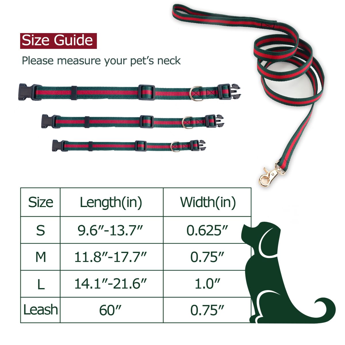 Elegant Dog Collar and Leash, Durable Soft Pet Collars Leashes,Luxury Dog Collars and Dog Leashes Set Packing Gift for Medium Do