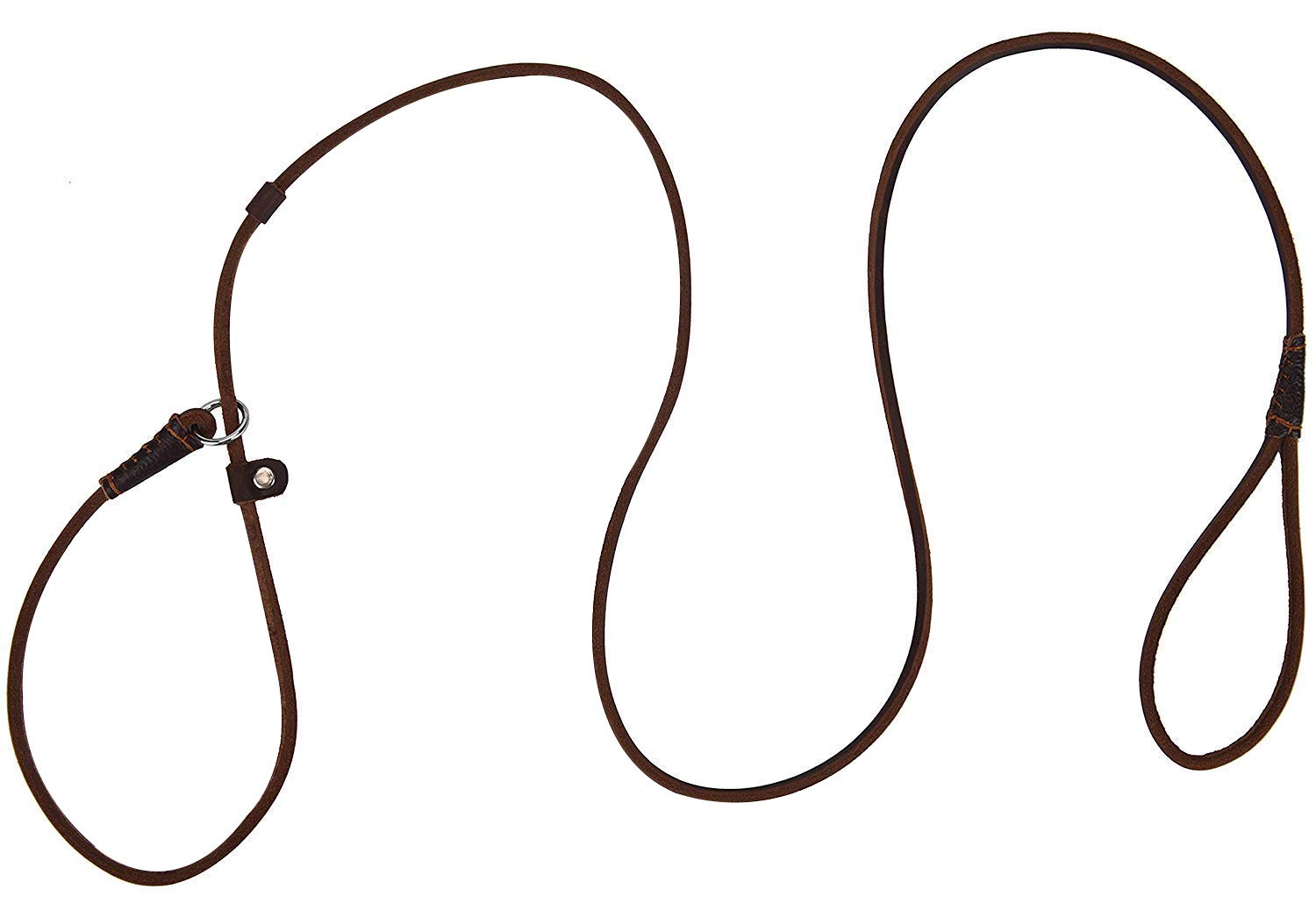 Real Leather Slip Dog Leash For Small Medium Dogs Lightweight Thin But Sturdy Adjustable Slip Lead Dog Leash Soft And Slim 5 Ft X 1/5 Inch